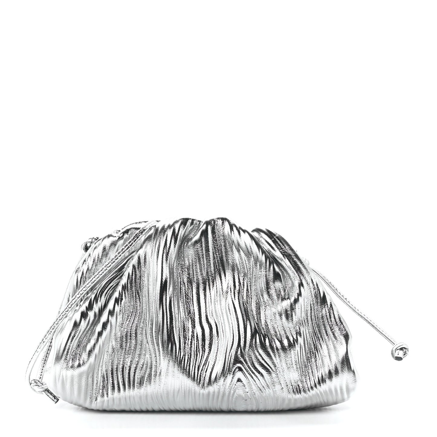 Metallic Bark Calfskin The Mini Pouch Silver