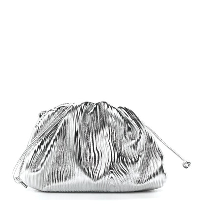 Bottega Veneta Metallic Bark Calfskin The Mini Pouch Silver 1 of 12