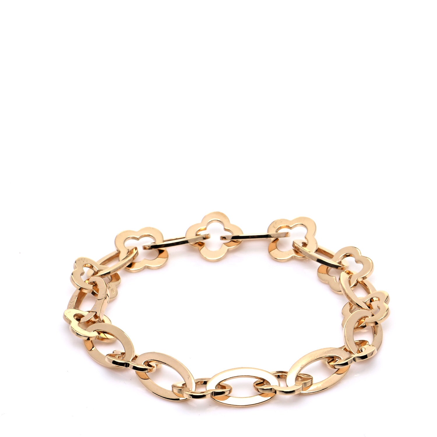 Van Cleef & Arpels 18K Yellow Gold Byzantine Alhambra Link Bracelet 1 of 9