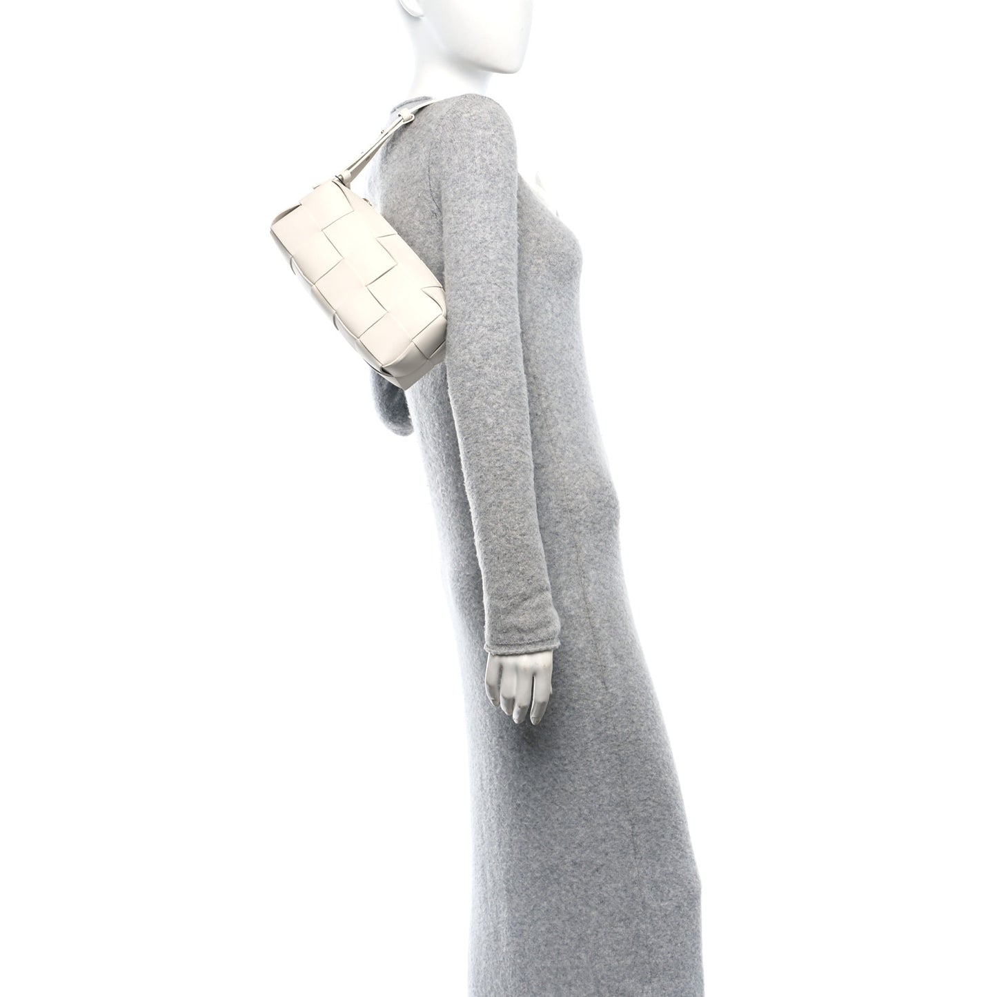 Lambskin Maxi Intrecciato Small Brick Cassette Bag White