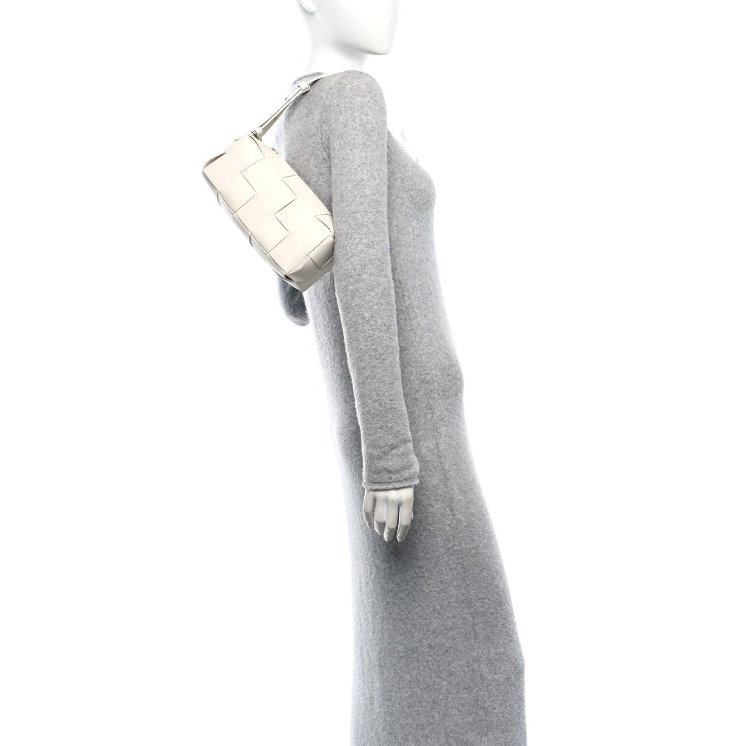 Bottega Veneta Lambskin Maxi Intrecciato Small Brick Cassette Bag White 2 of 9