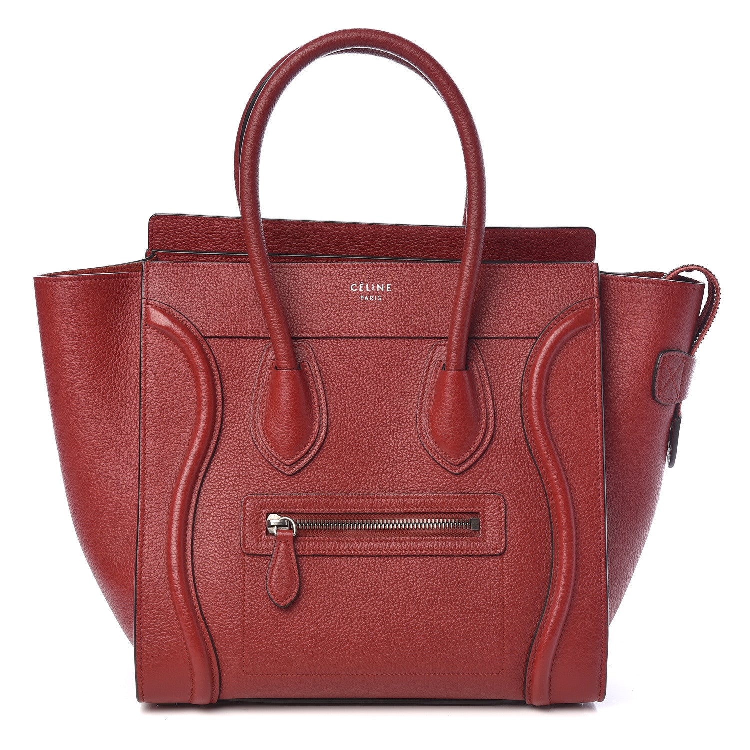 Celine Drummed Calfskin Micro Luggage Merlot 1 of 10