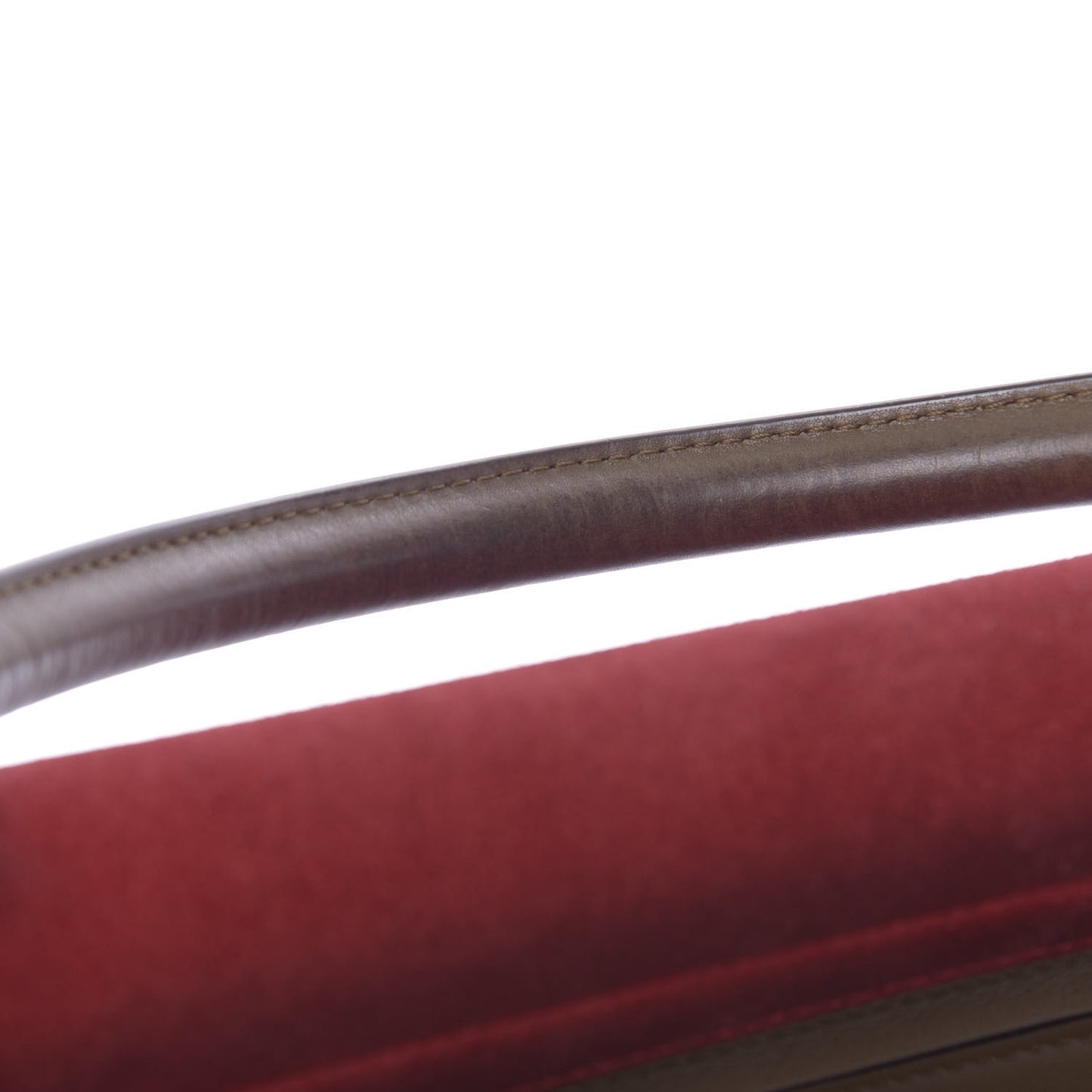 Smooth Calfskin Suede Medium Tri-Color Trapeze Vermillion