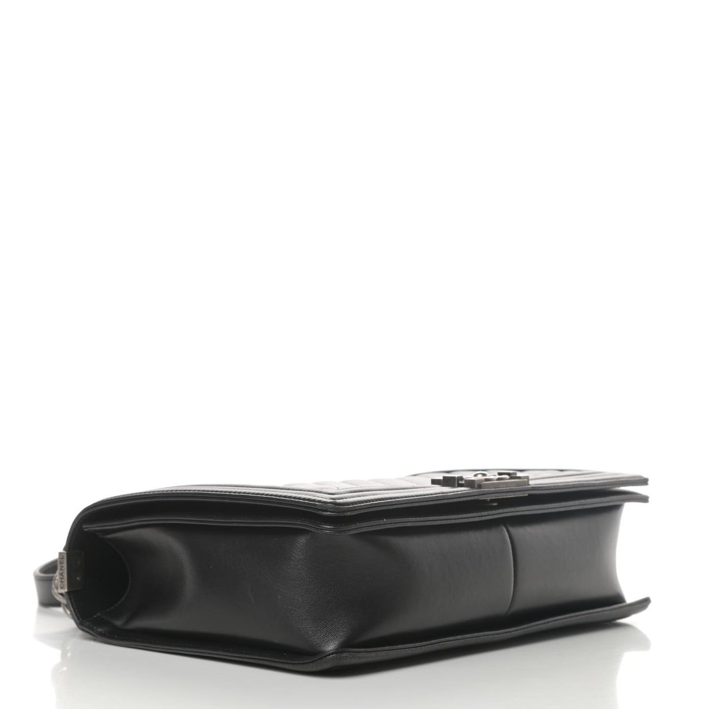 Lambskin Quilted Large Boy Flap Black