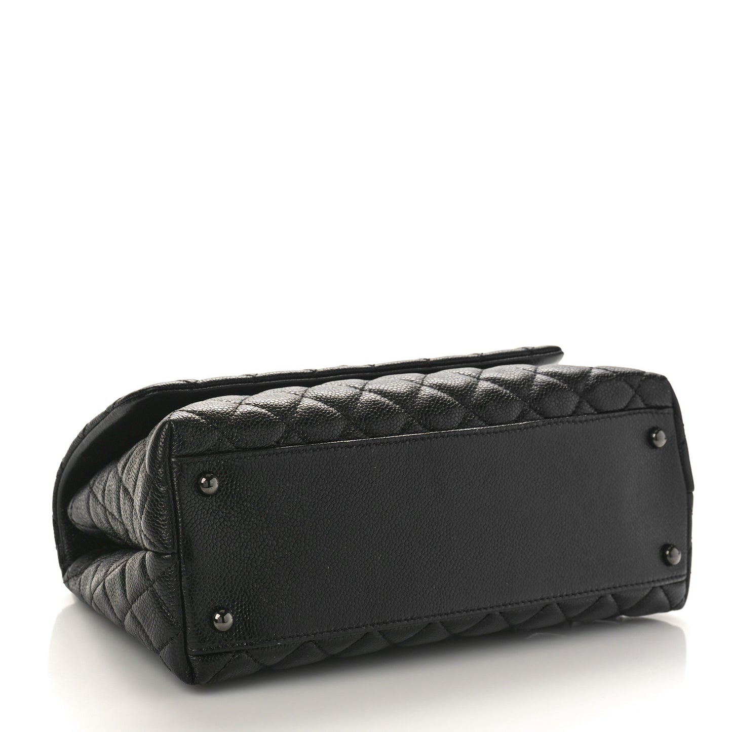 Caviar Quilted Small Coco Handle Flap So Black