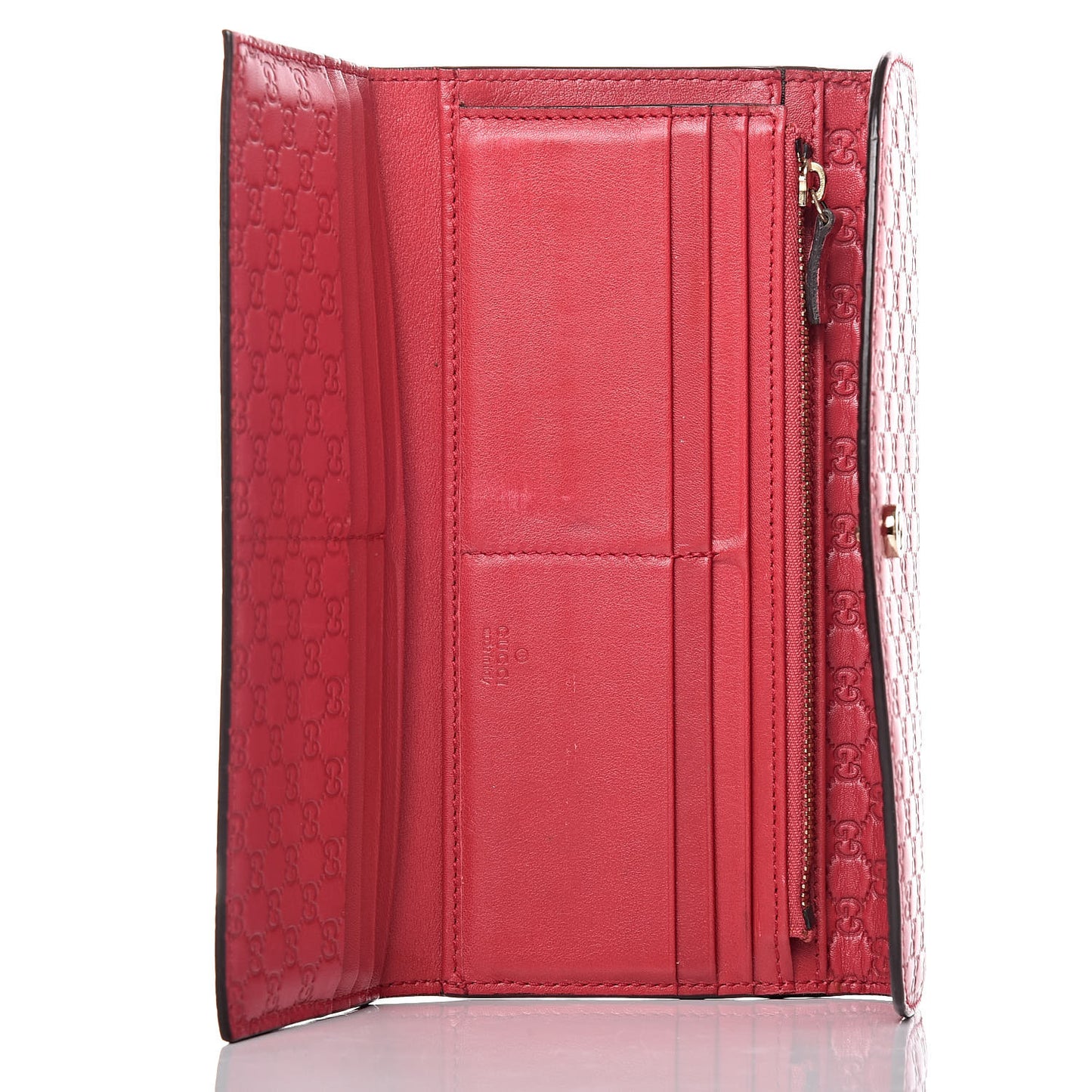 Microguccissima Interlocking G Continental Wallet Red