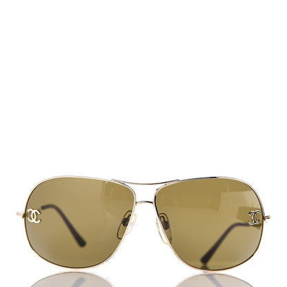 Chanel Aviator Sunglasses 4132 Gold 2 of 10