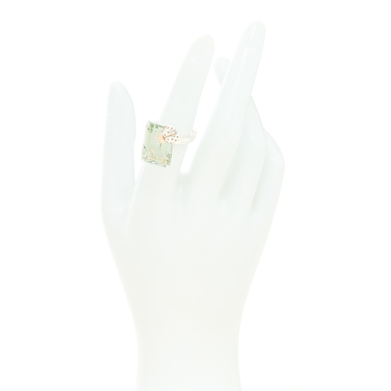 Tiffany Sterling Silver 18K Rose Gold Prasiolite Return to Tiffany Love Bugs Ladybug Ring 52 6 2 of 6