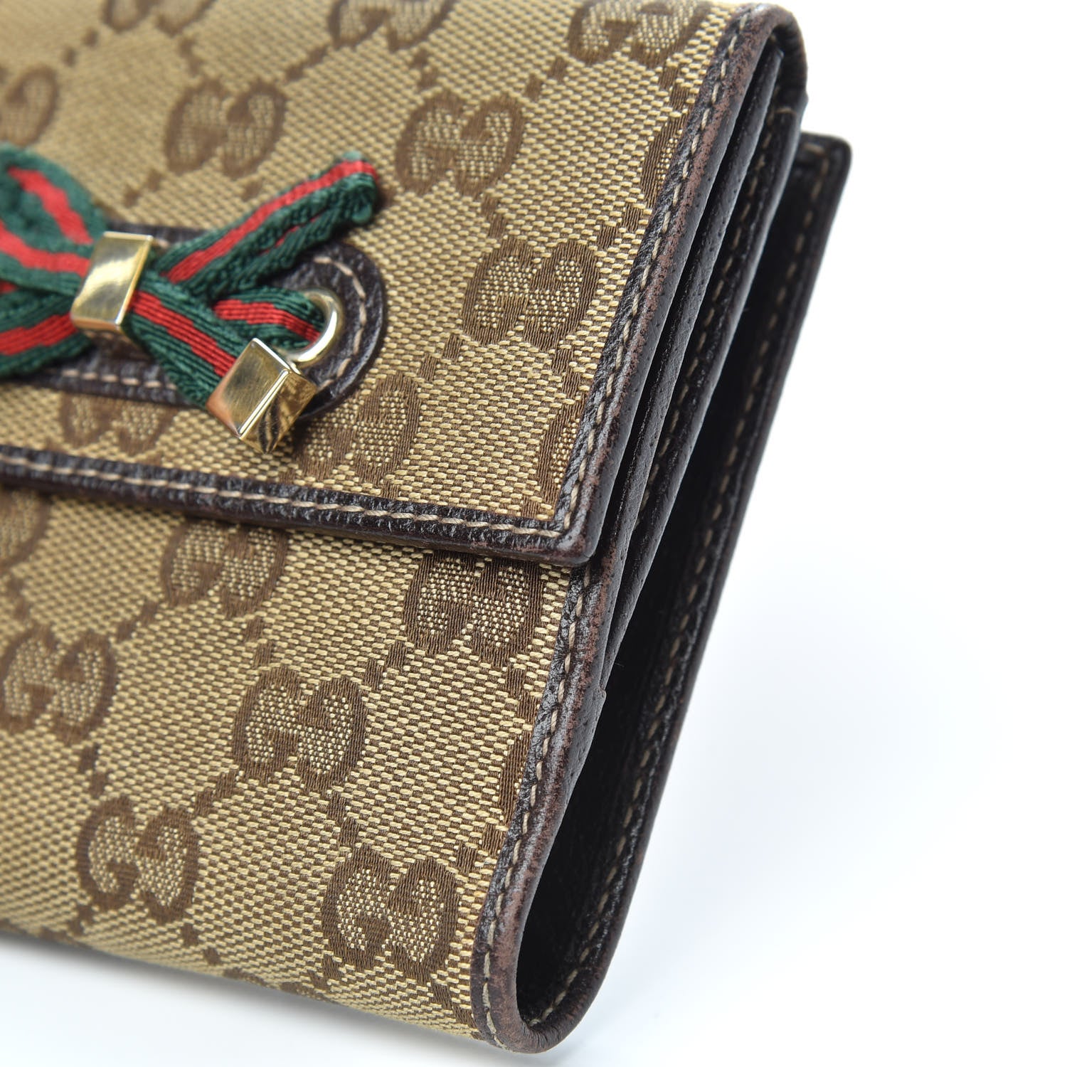 Gucci Monogram Princy Compact French Flap Wallet Brown 9 of 12