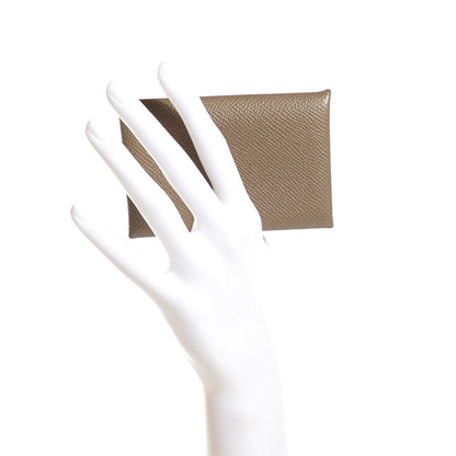 Hermes Epsom Calvi Card Case Etoupe 2 of 10