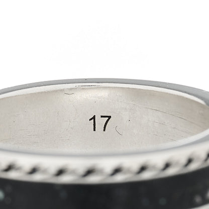 Gucci Sterling Silver Enamel Interlocking G Band Ring 56 7.5 6 of 7