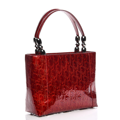 Christian Dior Patent Ultimate Chrome Beaded Malice Tote Red 3 of 12