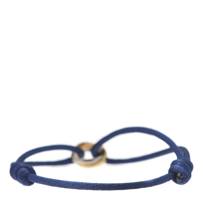 Cartier 18K Pink Yellow White Gold Trinity Adjustable Cord Bracelet Blue 3 of 6