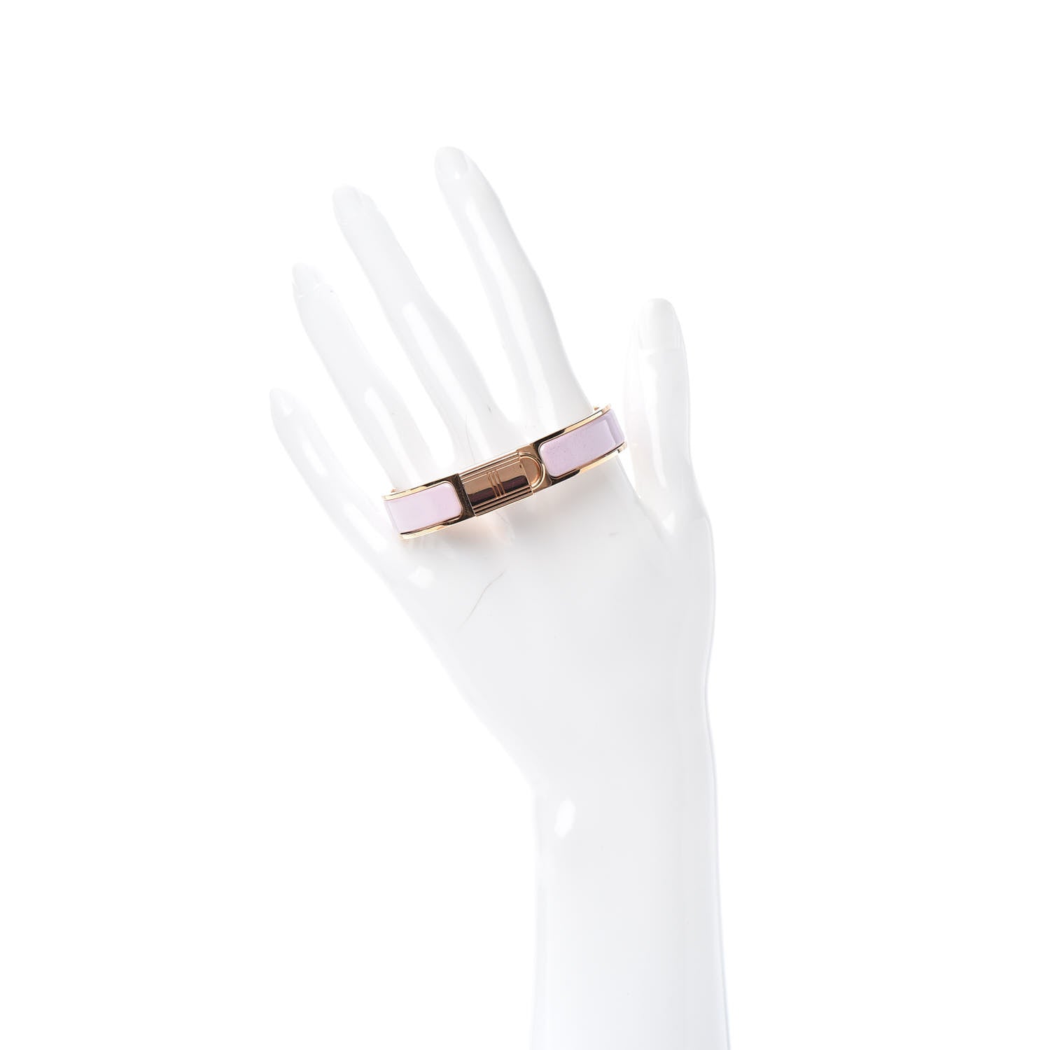 Hermes Enamel Narrow Clic Cadenas Bracelet PM Rose Dragee 2 of 4