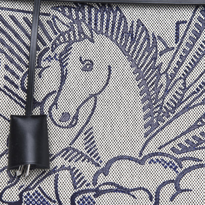 Hermes Vache Hunter Toile Pegase Pop Herbag Zip Retourne 31 PM Bleu Indigo 13 of 14