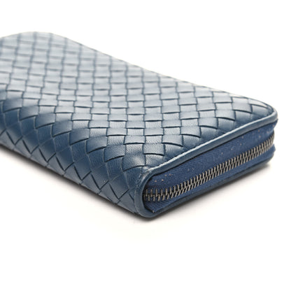 Bottega Veneta Nappa Intrecciato Zip Around Wallet Blue 8 of 8