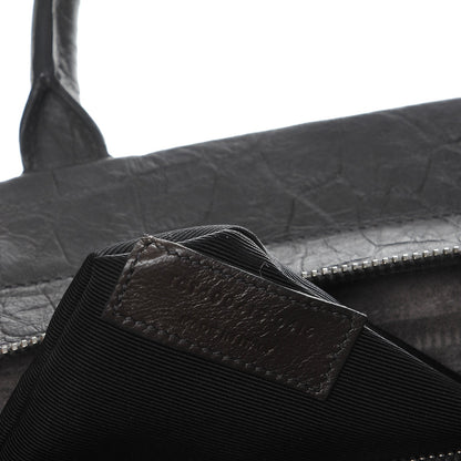 Saint Laurent Calfskin Crocodile Embossed Suede Small Cabas Rive Gauche Dark Anthracite 8 of 8