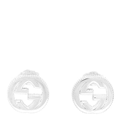Gucci Sterling Silver Interlocking G Stud Earrings 1 of 5