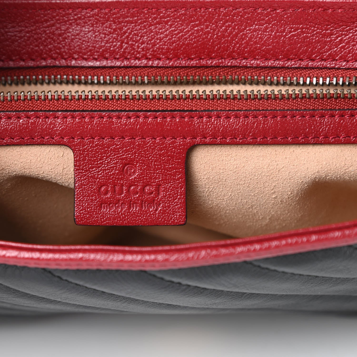 Gucci Vintage Effect Calfskin Matelasse Diagonal Small Torchon GG Marmont Shoulder Bag Black Romantic Cherry 6 of 10
