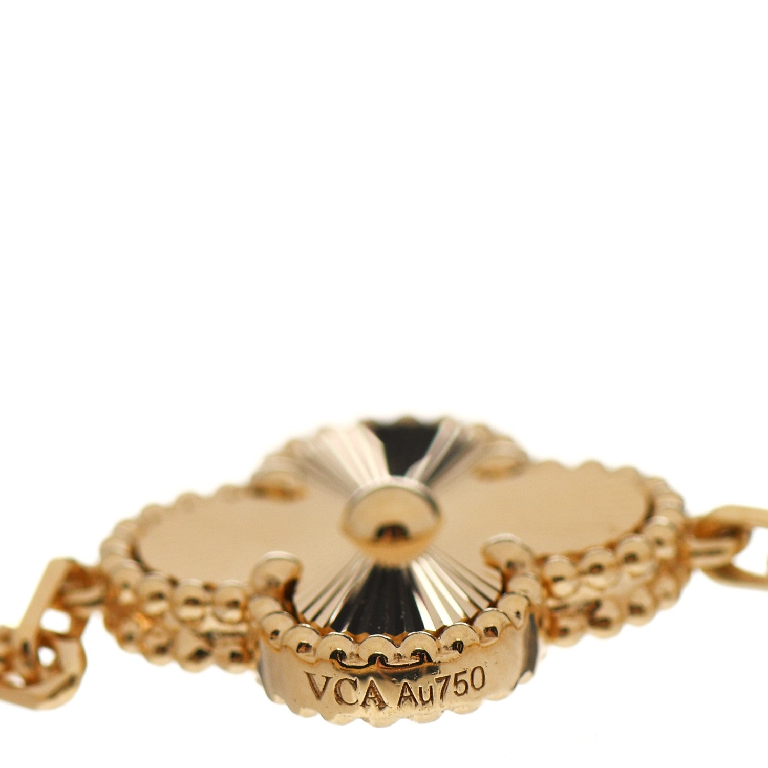 Van Cleef & Arpels 18K Yellow Gold Diamond 5 Motifs Guilloche Vintage Alhambra Bracelet 5 of 7