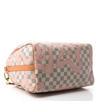 Louis Vuitton Damier Azur Tahitienne Speedy Bandouliere 30 Rose Ballerine 4 of 12