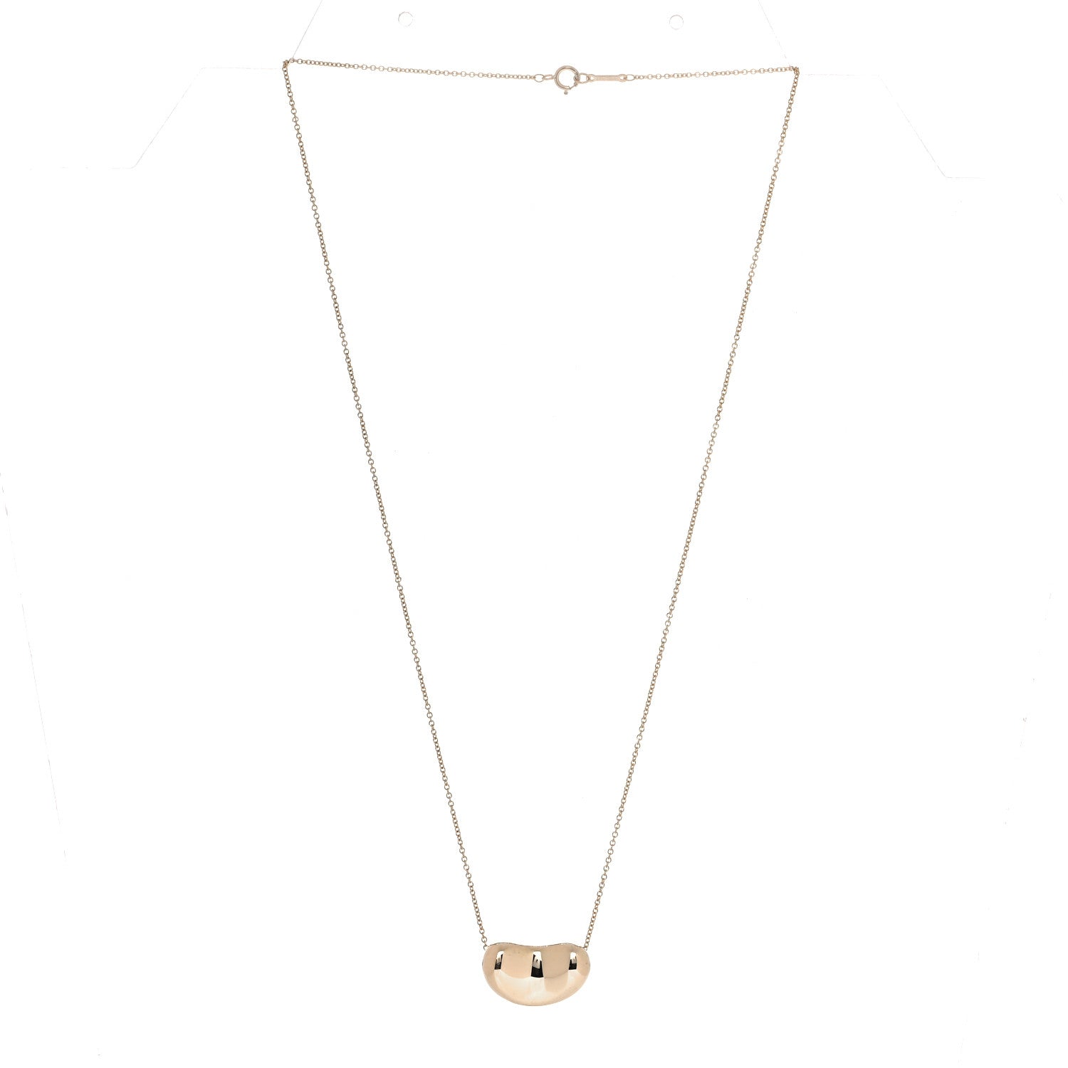 Tiffany 18K Yellow Gold 20mm Elsa Peretti Bean Pendant Necklace 6 of 14