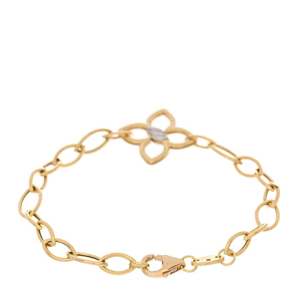 Roberto Coin 18K Yellow White Gold Diamond Cialoma Flower Almond Link Bracelet 2 of 5