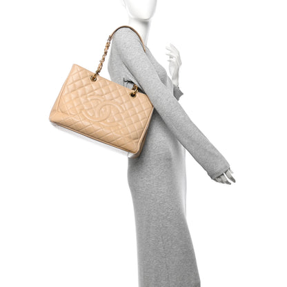 Chanel Caviar Quilted Grand Shopping Tote GST Beige Clair 2 of 16