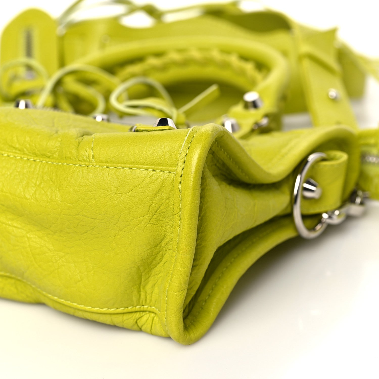 Balenciaga Agneau Classic Silver Hardware Mini City Lime 9 of 12