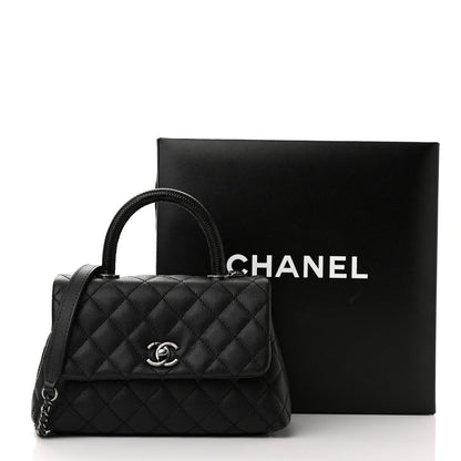 Chanel Caviar Lizard Embossed Quilted Mini Coco Handle Flap Black 12 of 12