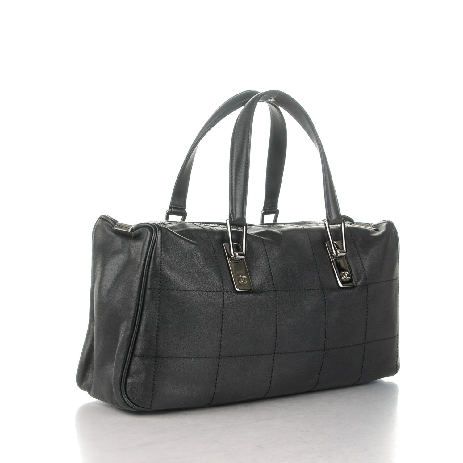 Chanel Lambskin Square Stitched Large Tote Black 3 of 6