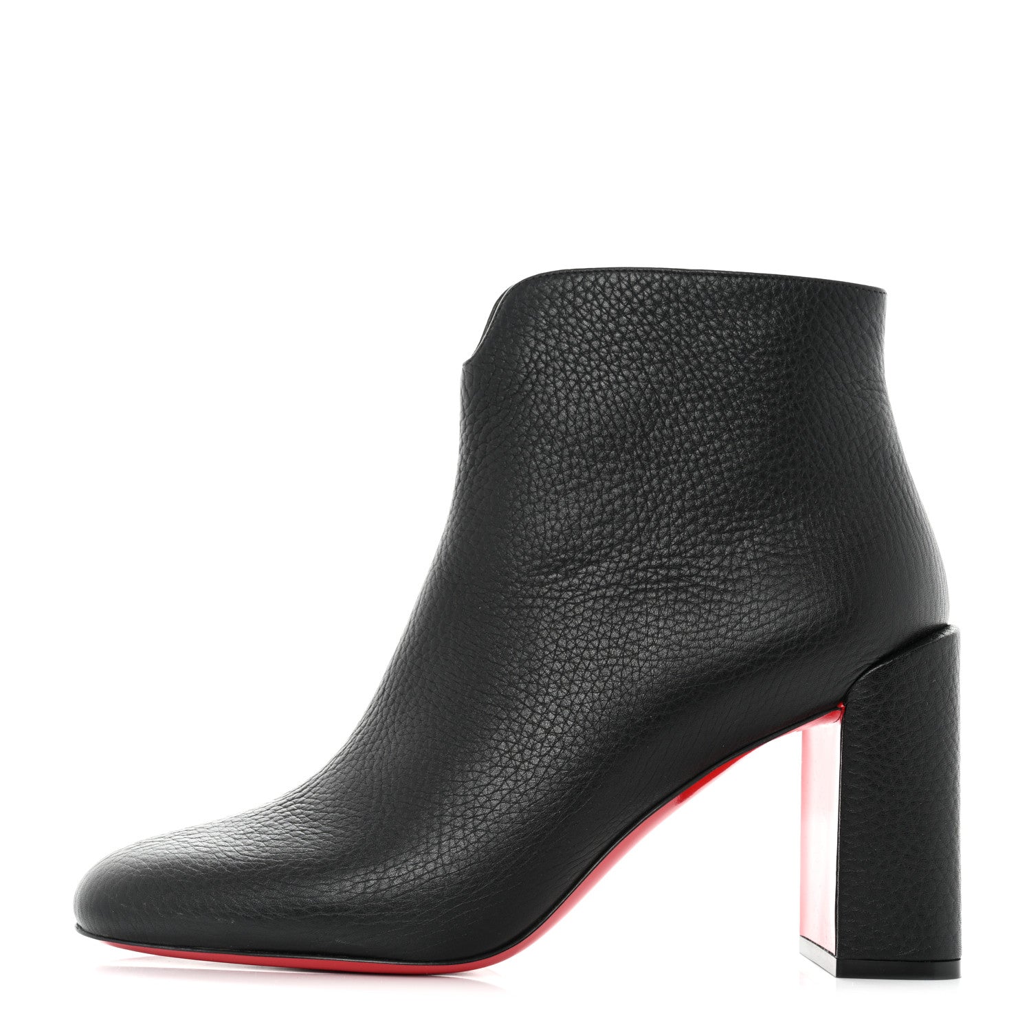 Christian Louboutin Pebbled Calfskin Castarika 85 Desert Ankle Boots 40 Black 1 of 8