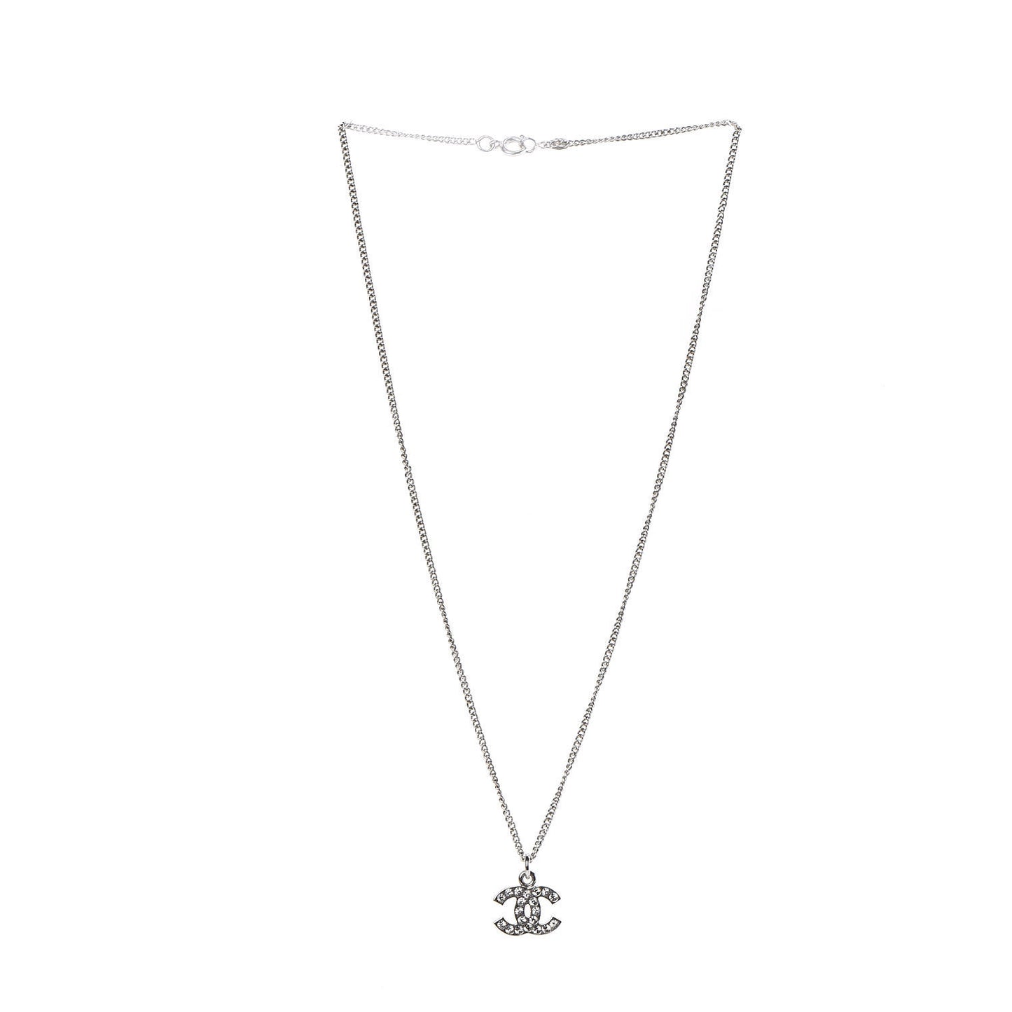 Crystal CC Necklace Silver