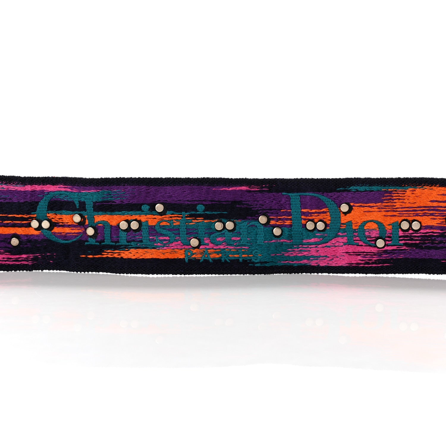Christian Dior Canvas Embroidered Studded Mexico Shoulder Strap Multicolor 3 of 6