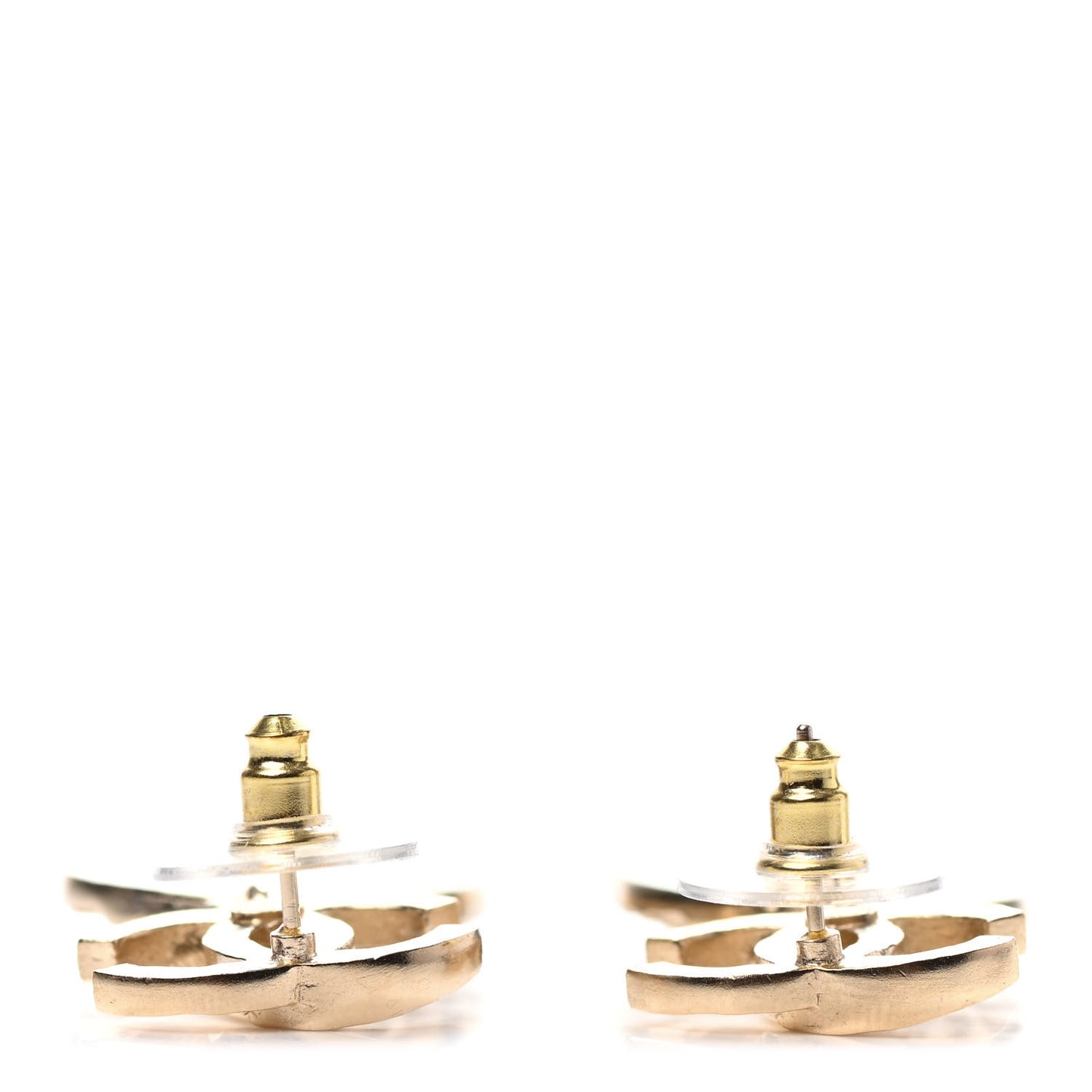 Crystal CC Medallion Drop Earrings Gold