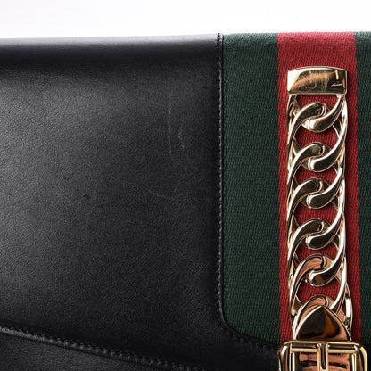 Gucci Calfskin Maxi Sylvie Clutch Black 9 of 12