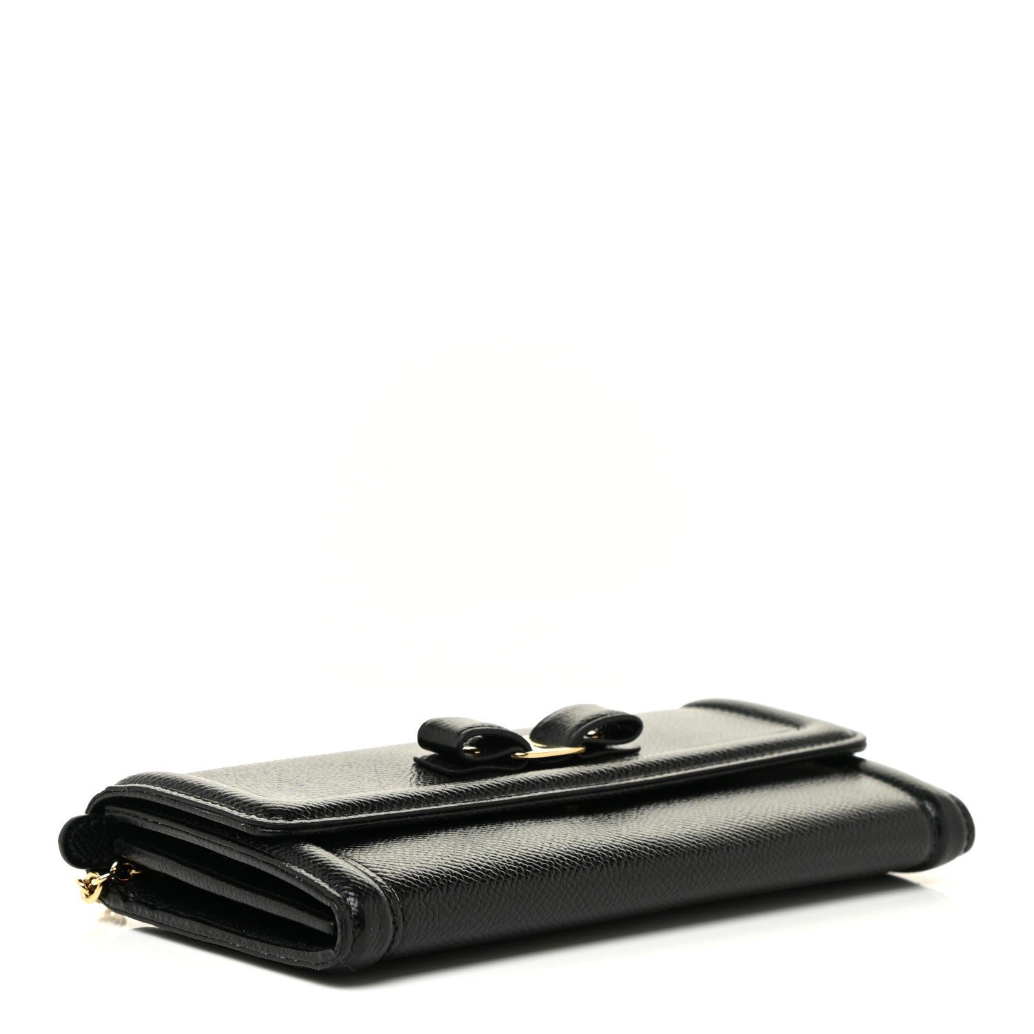 Salvatore Ferragamo Printed Calfskin Vara Bow Continental Wallet Black 5 of 17