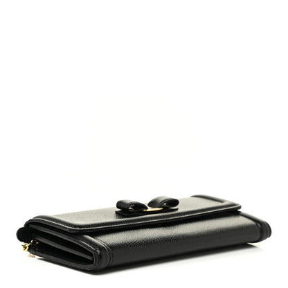 Salvatore Ferragamo Printed Calfskin Vara Bow Continental Wallet Black 5 of 17