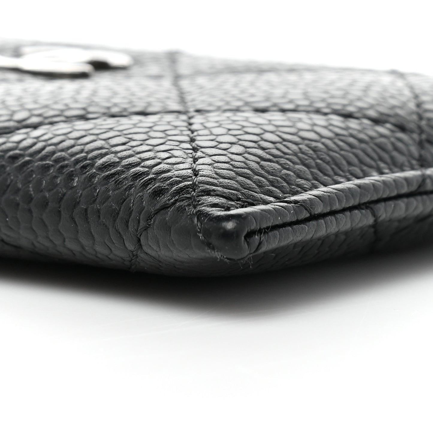 Caviar Quilted Card Holder Black
