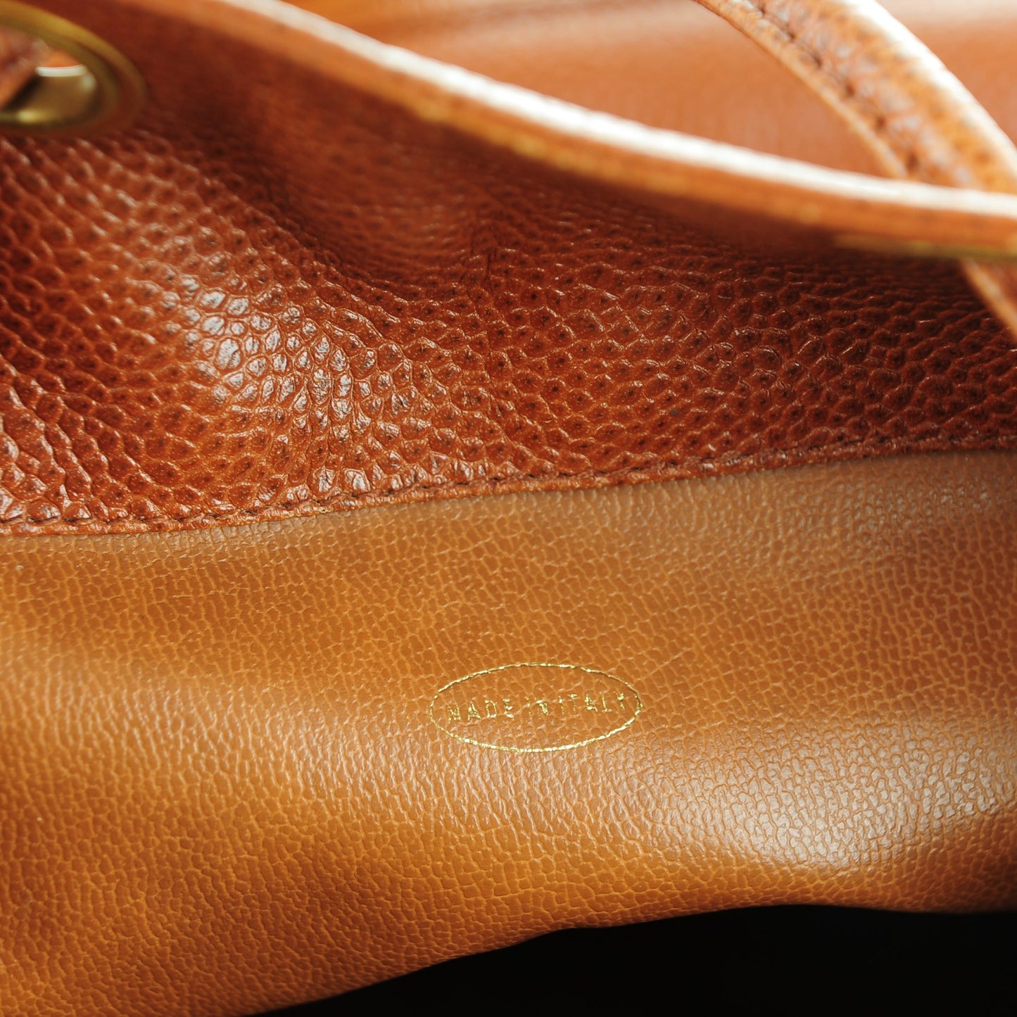 Caviar CC Drawstring Shoulder Bag Light Brown