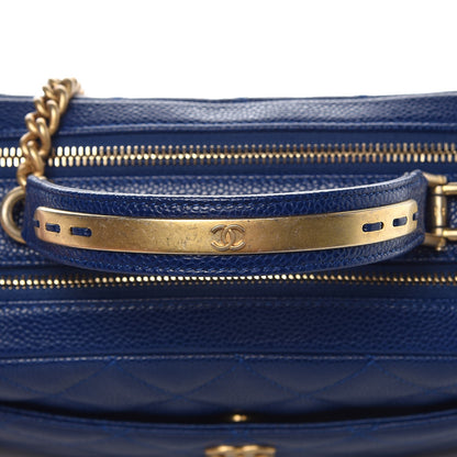 Chanel Caviar Quilted Small Carry Around Bowling Bag Blue 8 of 8
