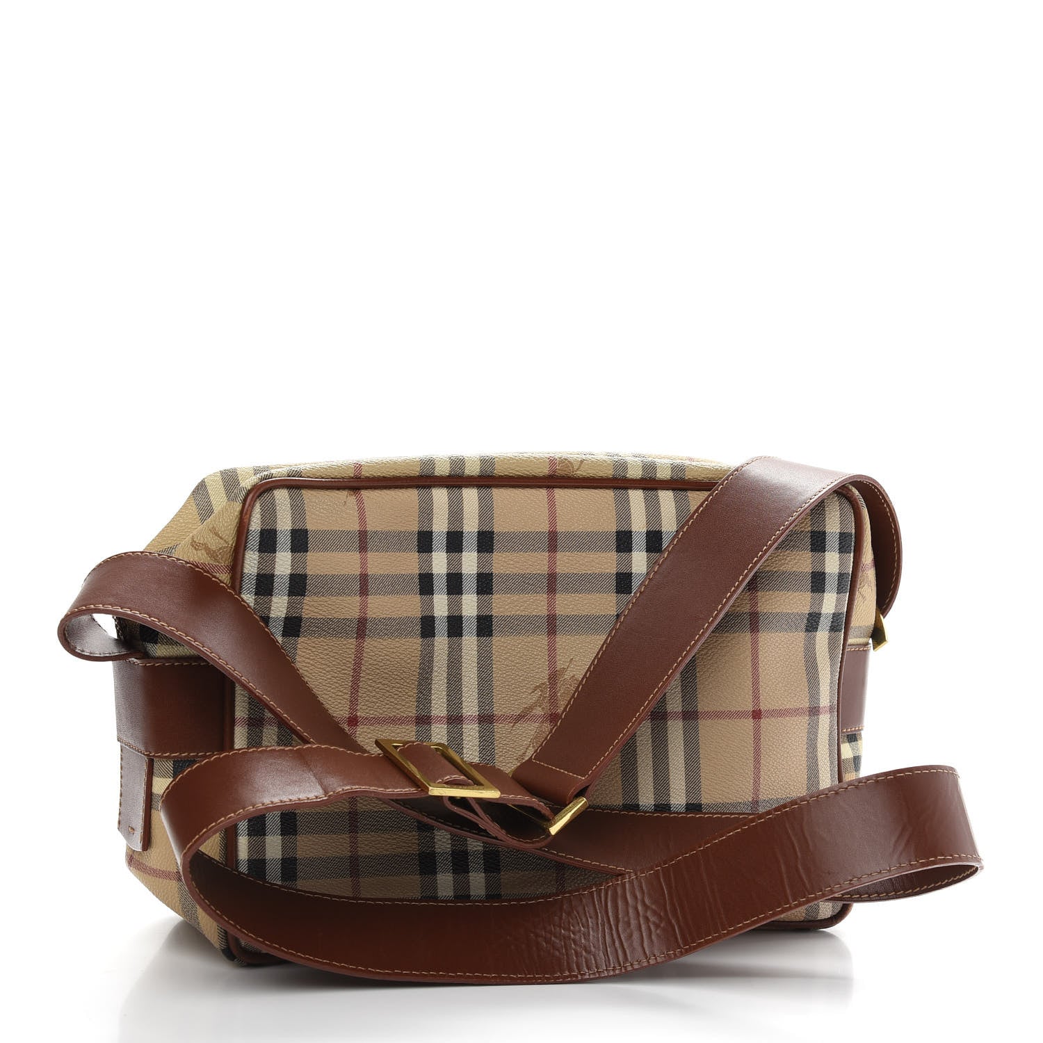 Burberry Haymarket Check Crossbody Bag Brown 3 of 10