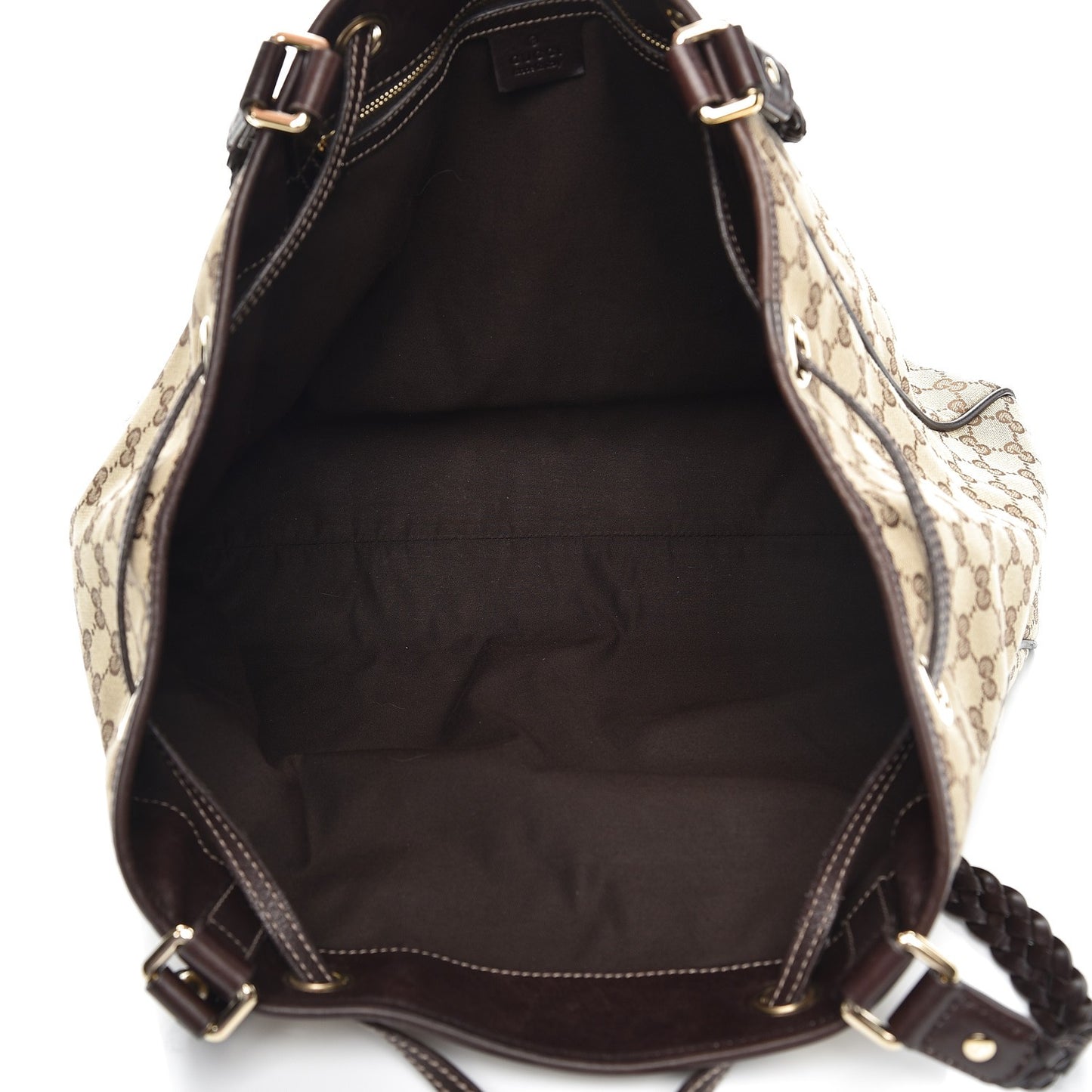 Monogram Peggy Braided Tote Dark Brown