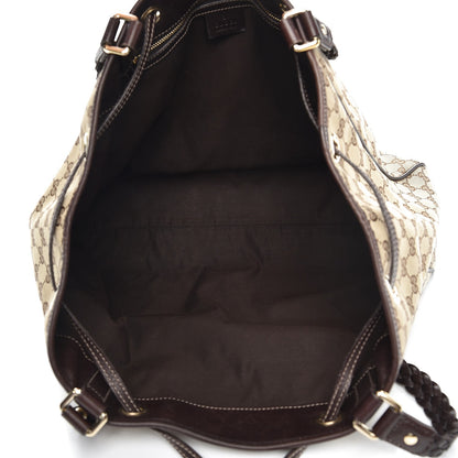 Gucci Monogram Peggy Braided Tote Dark Brown 5 of 12