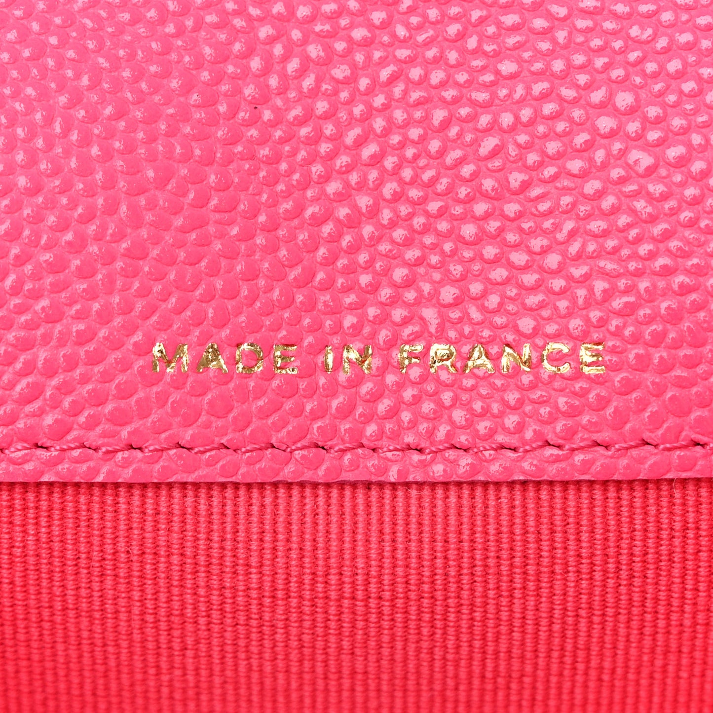 Caviar Quilted Flap Card Holder Wallet Fuchsia