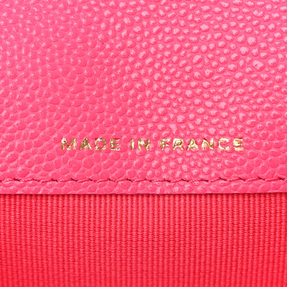 Chanel Caviar Quilted Flap Card Holder Wallet Fuchsia 7 of 9