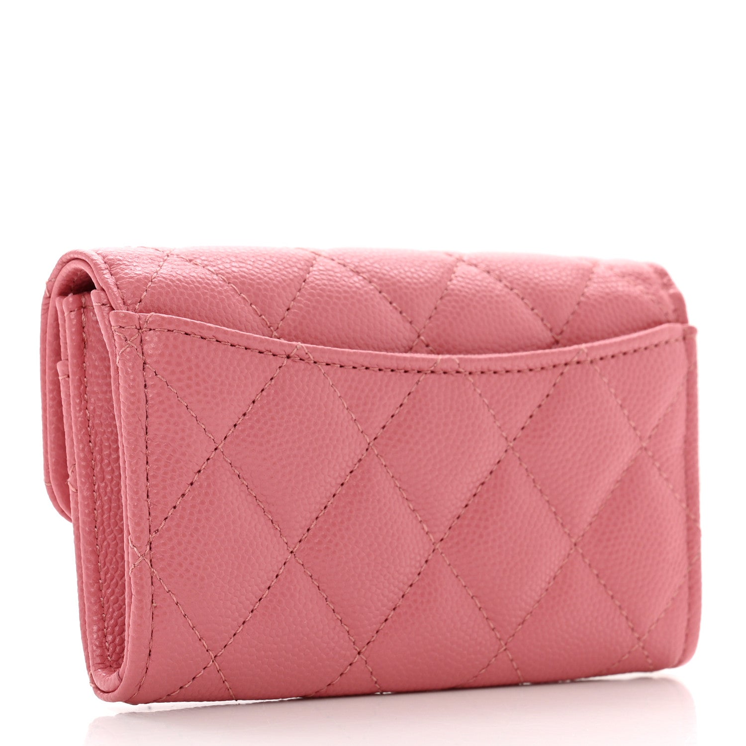 Chanel Caviar Quilted Flap Card Holder Wallet Pink 4 of 11