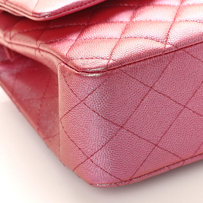 Chanel Iridescent Caviar Quilted Medium Double Flap Pink 8 of 9