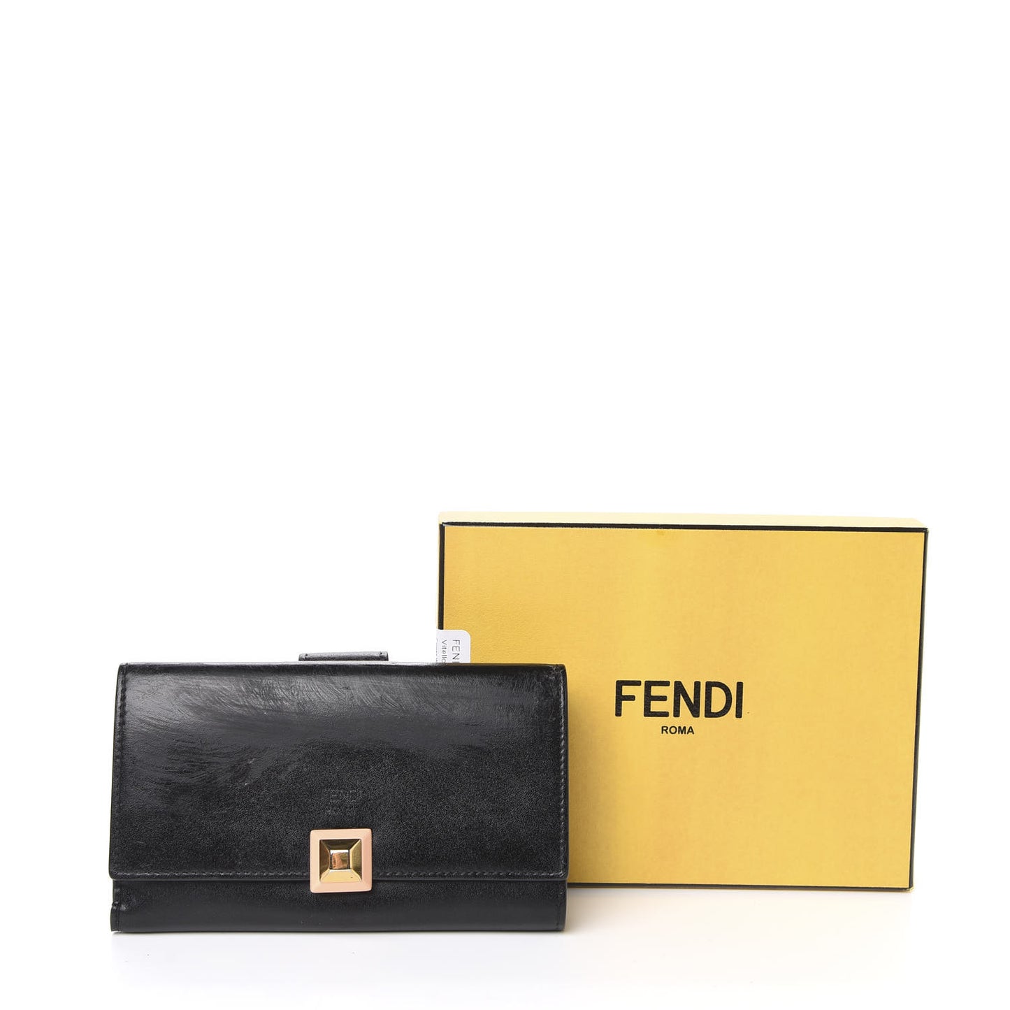 Vitello Studded French Wallet Black
