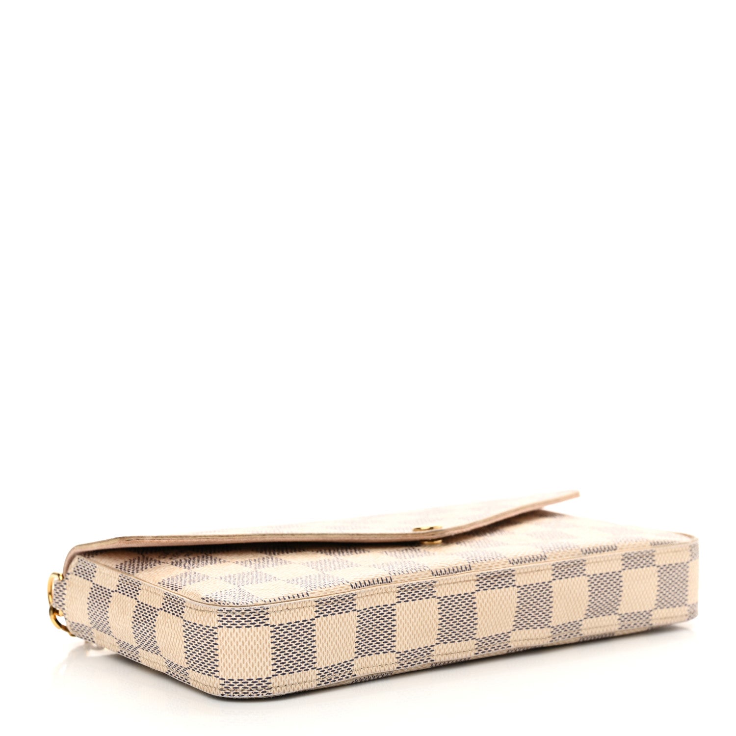 Louis Vuitton Damier Azur Pochette Felicie Chain Wallet Rose Ballerine 5 of 15